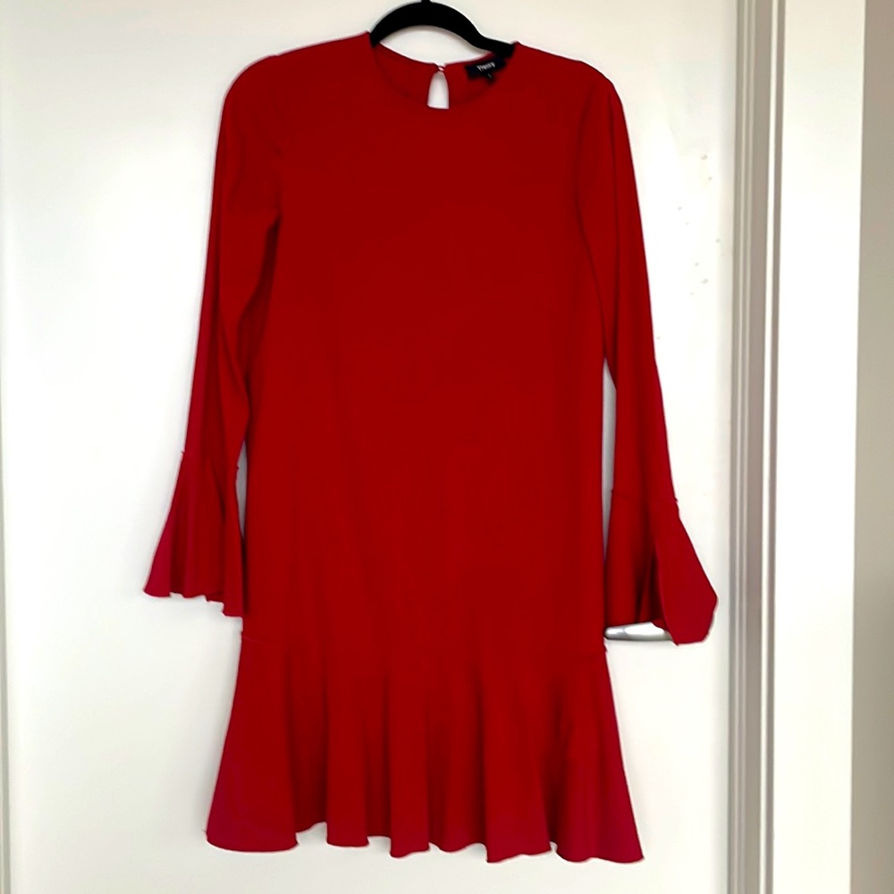 Theory Marah Bergen Long Sleeve Flounce Dress - Picture 4 of 8